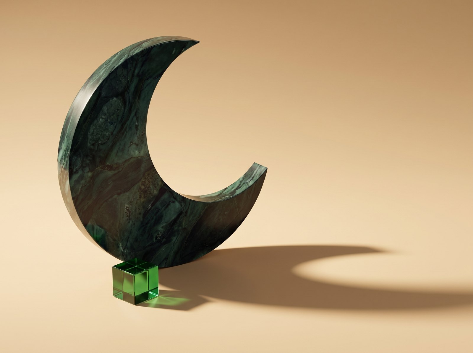 Emerald marble crescent